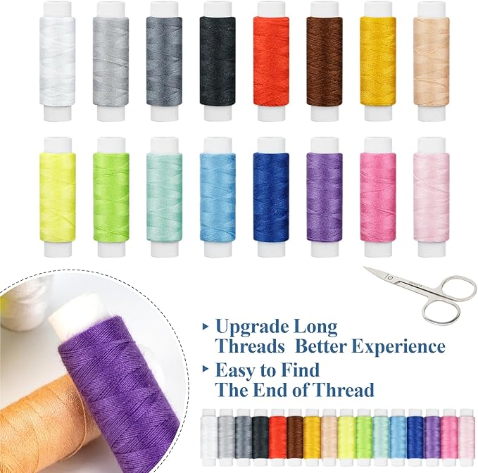Sewing Kit Basic for Adults, 87 Pcs Sewing Kit with Needle and Thread, Sewing Supplies Portable Travel Emergency Repair Kit for Beginners Home DIY, Gift for Mom and Grandma OKOMER