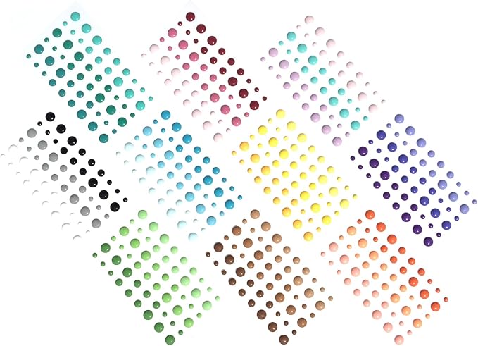(Pack of 10) 54pcs/Pack Round Assorted Size self Adhesive Enamel dots