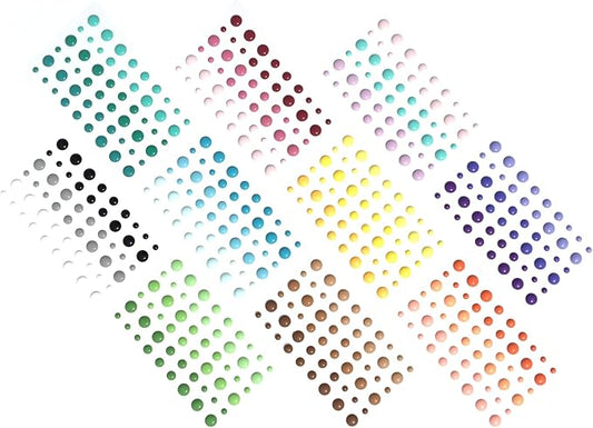 (Pack of 10) 54pcs/Pack Round Assorted Size self Adhesive Enamel dots