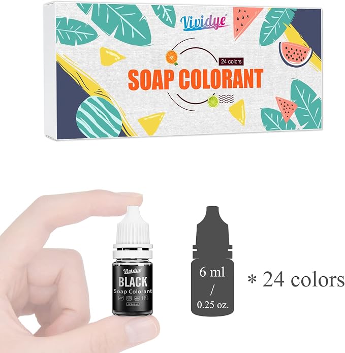 Soap Dye - 24 Color Food Grade Skin Safe Coloring for Bath Bomb and DIY Making Supplies - Liquid Concentrated Colorant Kit for Handmade Soaps and Crafts (Pack of 3)