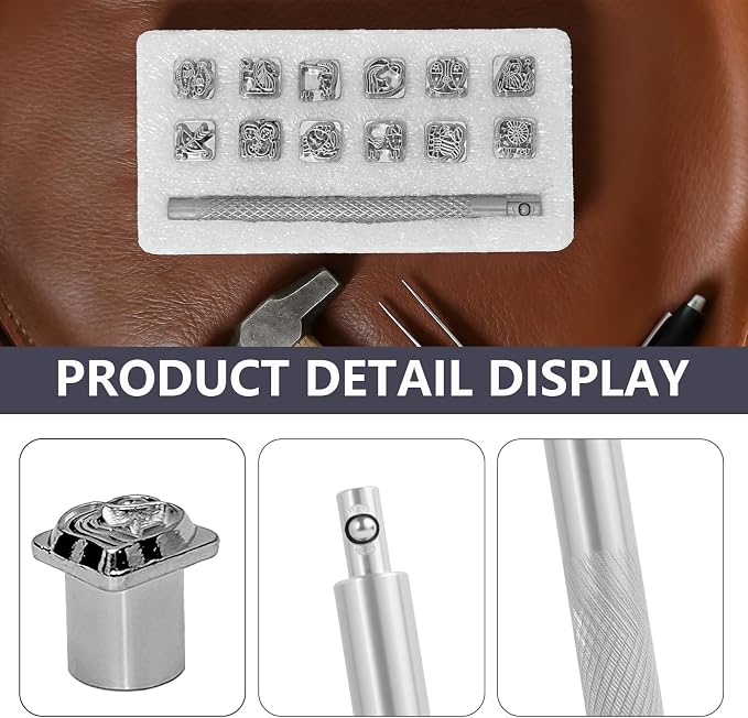 RJLCTH 13 Pcs Constellation Patterns Leather Stamping Kit