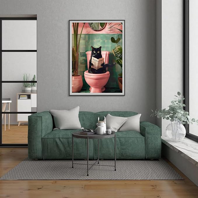 Diamond Art Kits for Adults,Black Cat Diamond Painting Kits 12 x 16in