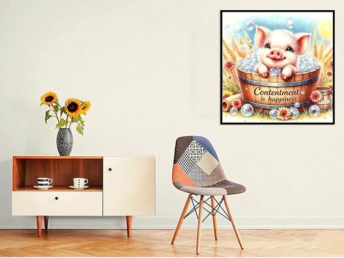 Benjenes Pig Diamond Art Kits for Adults, Cute Diamond Painting