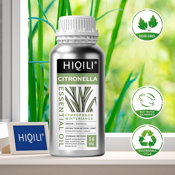 HIQILI Citronella Oil for Diffusers & Homemade Sprays
