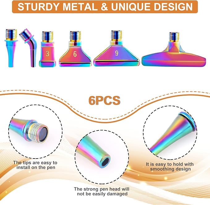 Snewvie Diamond Painting Pen Accessories Tools Set,1PCS Luminous Diamond Art Pen and 6Pcs Colorful Metal Screw Thread Multi Placer Tips