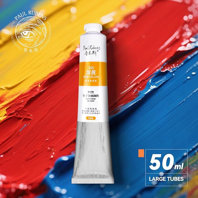 Paul Rubens Oil Paint, 18 Bright Oil Colors Art Supplies with High Saturation, 50ml Large Capacity Tubes, Faster Drying Time with Creamy Texture and Consistency for Artists, Students, Beginners | Art Supplies with High Saturation, Creamy Texture and Co...