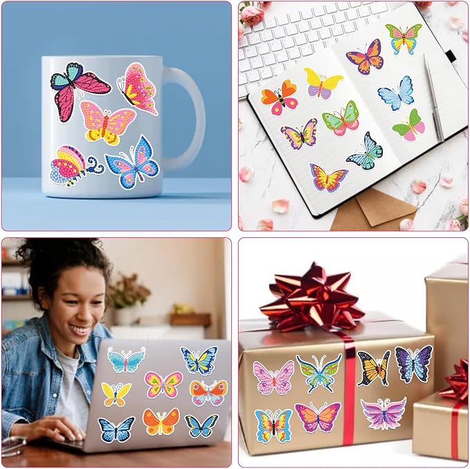 Labeol Diamond Art Kits for Kids Boys and Girls Ages 6-8-10-12 Easy to DIY Creative Diamond Art Sticker Craft by Numbers Kits for Kids and Adult Beginners (Butterfly)