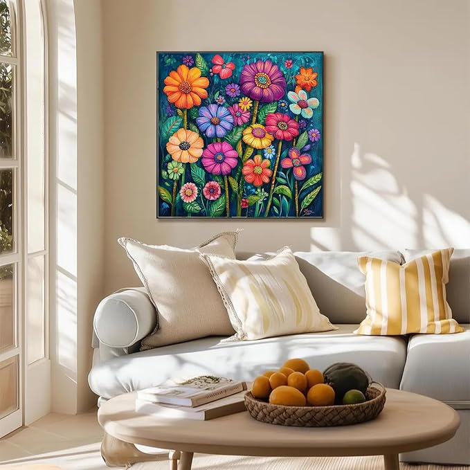 RYMILIE Flower Diamond Art Kits for Adults,Diamond Painting Wall Decor