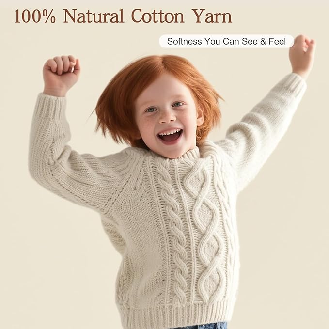 Katech 1OO% Cotton Yarn for Crocheting & Knitting–Baby Cotton Yarn (C) | 12-Color of 137 Yards/1.76 oz Sport Weight CYC #2-Soft & Breathable-Ideal for Dishcloths, Baby Clothes, Potholders & Crafts