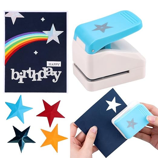3D Star 1.4x1.4inch Embossing Punch; Punches Score Tools for Scrapbooking Journaling Paper Craft DIY Card Making Paper Crafting Scrapbooking DIY Card Making Arts Crafts Supplies