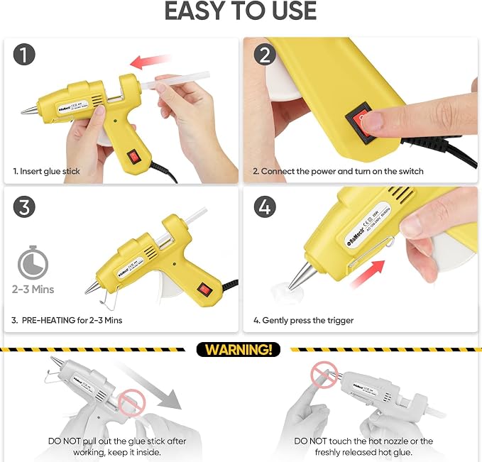 ROMECH 20W Mini Hot Glue Gun Kit, 30 Glue Sticks Set for DIY Crafts, Repair