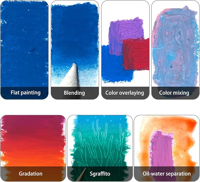 Artecho Oil Pastels Set of 50 Colors (8 x 60 mm) | Soft Oil Pastels, For Art Painting, Drawing, Blending, For Artists, Teachers
