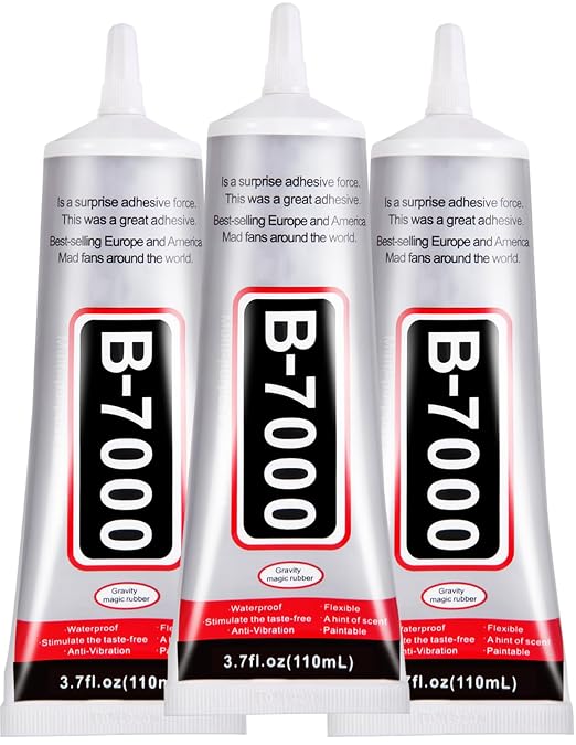3.7oz B7000 Rhinestone Clear Glue for Jewelry Making, 110 ml Multipurpose Adhesive Jewlery Glue for Fabric, Tumblers, Rhinestones DIY Crafts, Nail Art, Makeup, Shoes, Cell Phones, Tablet, Wood