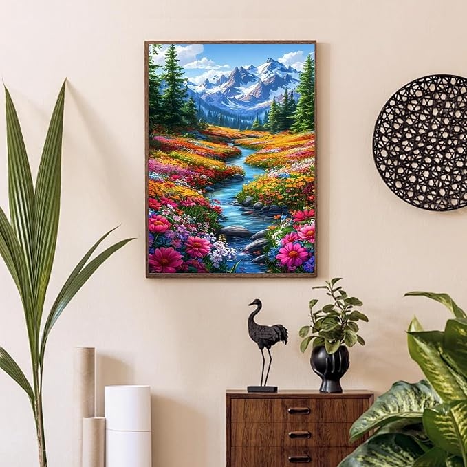 KICHANG Landscape Paint by Numbers Kit for Adults Beginner (Without Frame)