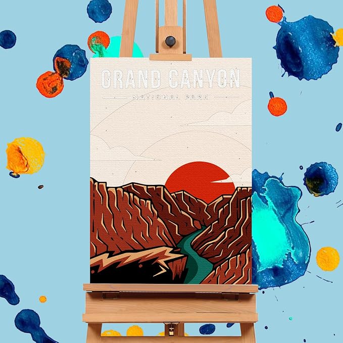 Offito 6 Pack Paint by Numbers Kit for Adults, National Park, 10x14 Inch | Acrylic Number Painting Set, DIY Canvas Art Craft Kit, Beginner Friendly, Home Wall Decor, Stress Relief Relaxing Hobby Gift