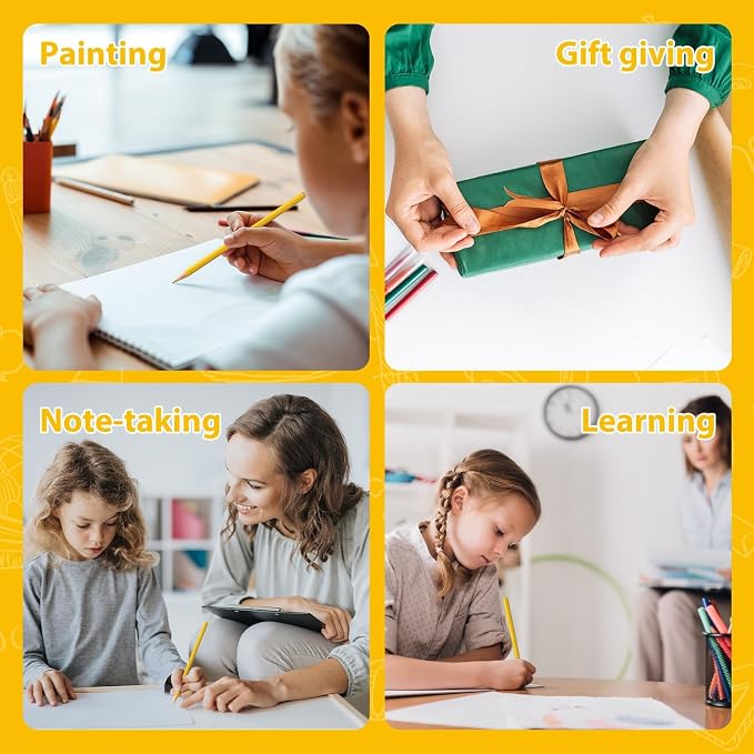 12 Pack Yellow Colored Pencils for Kids, Pre-sharpened Art Pencils Back to School Supplies Set, Drawing Sketching Pencils for Students, Teachers, Classroom