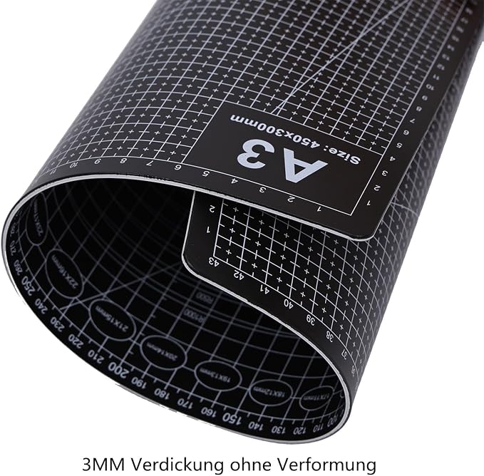 Cutting Mat A3 Black, Self Healing Cutting Mat 12x18 Inch, 5-Ply Craft Board Black, Hobby Board for Crafts 18x24 Inch