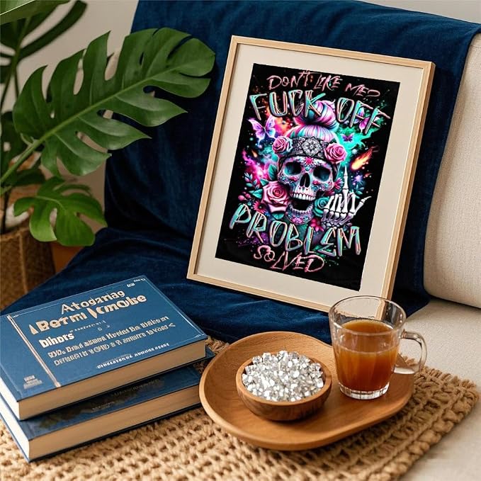 GQYCZZ Diamond Art Kits for Adults, Skull 5D Diamond Painting Kits for Beginners, DIY Full Drill Round Rhinestone Gem Art Crafts Paintings for Home Wall Decor 12"x16"in