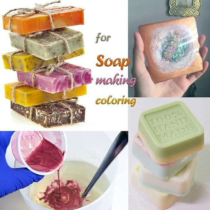 Mica Powder,30 Color Resin Pigment,Natural Cosmetic Grade Mica Powder | For Epoxy Resin/Bath Bombs/Candle/Soap/Lip Gloss/Slime.Soap Making Dye (30 Bag)