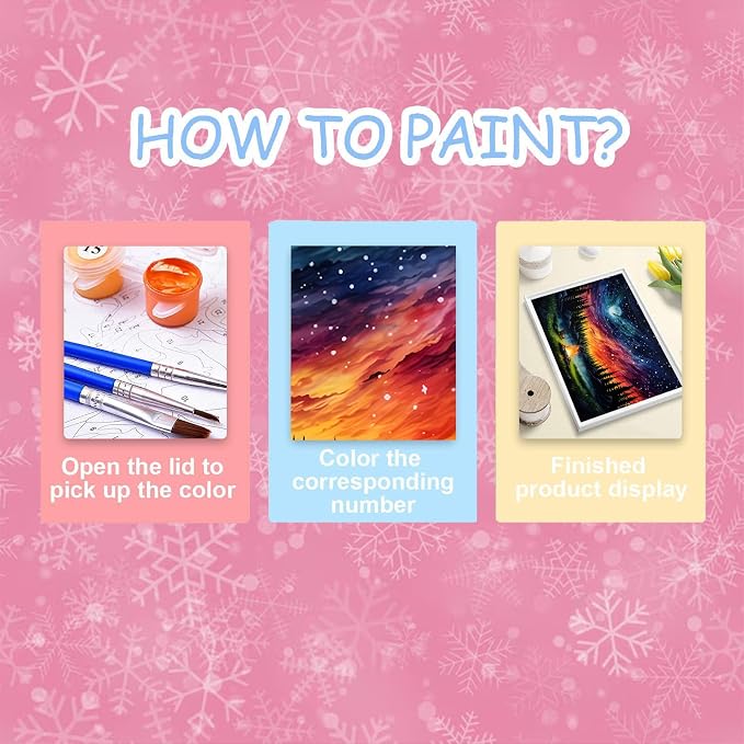 HITO Starry Sky Paint by Numbers Kit for Adults, Adult Paint by Number Kits | Landscape Paint by Numbers for Adults Beginner, Bonfire Paint by Numbers for Gift Home Wall Decor 16x20 Inch Frameless