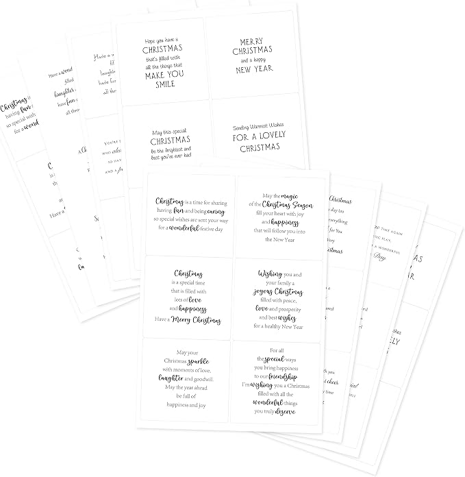 Katy Sue Christmas Verses Peelables Stickers for Christmas Card Making. 48 Peelable Verses & Sentiments/Peel Offs from Katy Sue Designs Card Making Supplies. Each Peel-Off Sticker is 4 x 3.5 inch