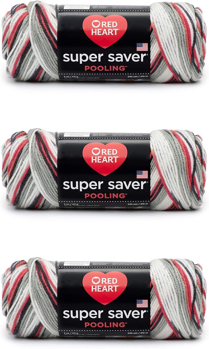Red Heart Super Saver Haute Yarn - 3 Pack of 141g/5oz - Acrylic - 4 Medium (Worsted) - 236 Yards - Knitting/Crochet