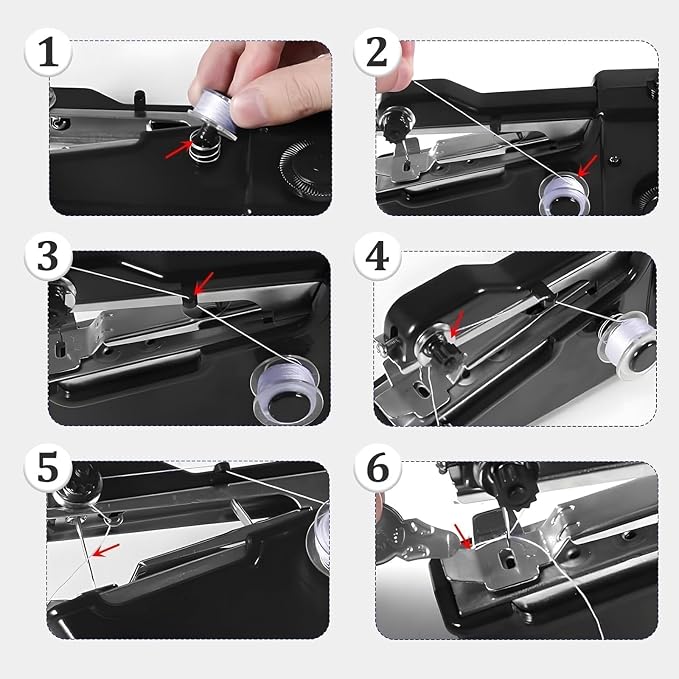 Handheld Sewing Machine, Mini Portable Sewing Machine for Beginners Adults, Electric Fast Stitching, for Home,Travel, Clothes, Fabrics, DIY Crafts, Repairs