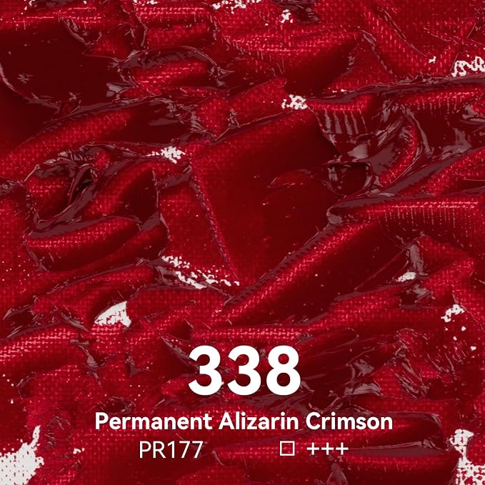 PHOENIX Permanent Alizarin Crimson Oil Paint - 40ml / 1.35 Fl oz. Single Tube - Artist Quality Oil Based Paint for Professionals