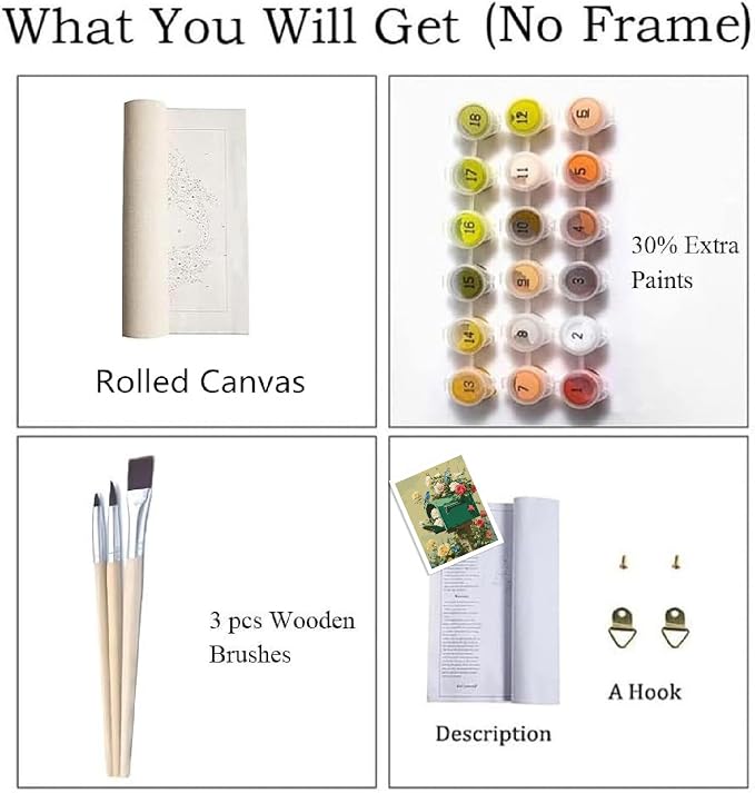 ZRIZQ Paint by Numbers Kit for Adults Beginner,Flowers Mail,16x20