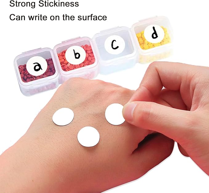 3000 Pieces Diamond Painting Storage Containers White Labels, Diamond Painting Bead Kits for Name Number, Self-Adhesiven Blank Writable Small Art Stickers for Office DIY (0.59 inch)