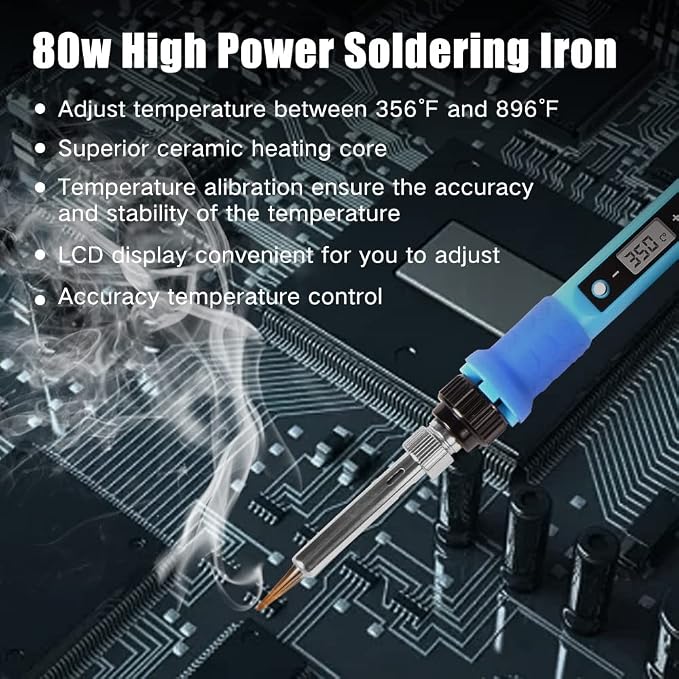 LDK 80W Soldering Iron Kit, LCD Digital Soldering Welding Tool