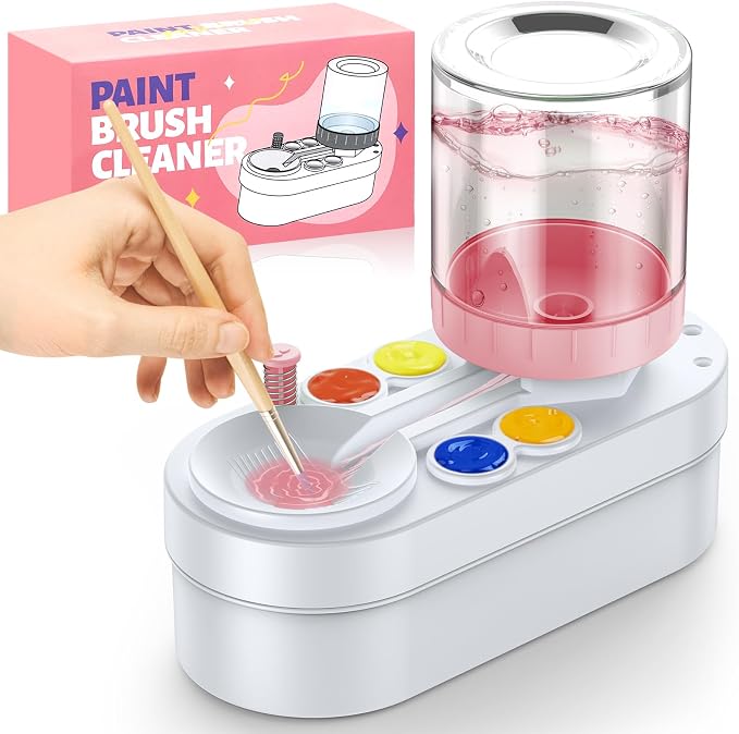 Paint Brush Cleaner Tool: Paint Set for Kids, Art Stuff, Brush Rinser Cup(Running Water Circulation), Art Supplies for Acrylic, Watercolor Accessories, Gift for Adult, Artist, Kids