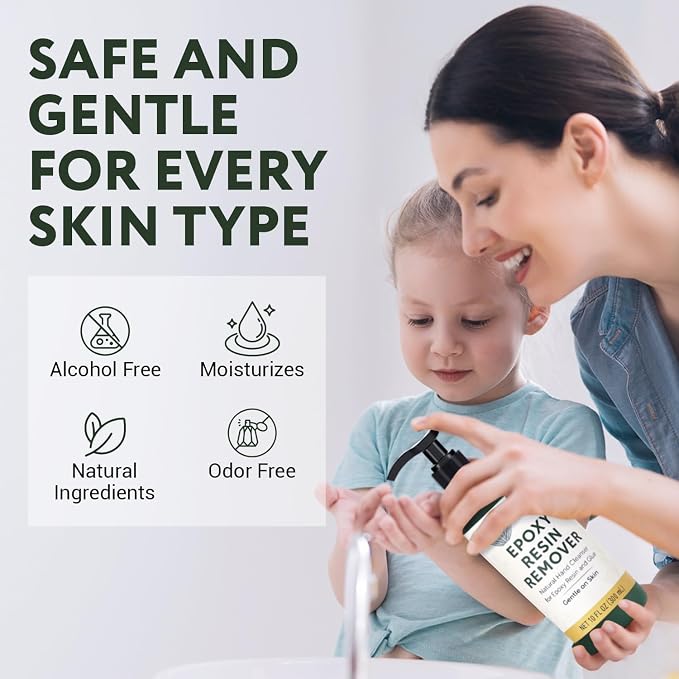 Epoxy Resin Remover for Hands - Moisturizing Alcohol-Free Botanical Formula