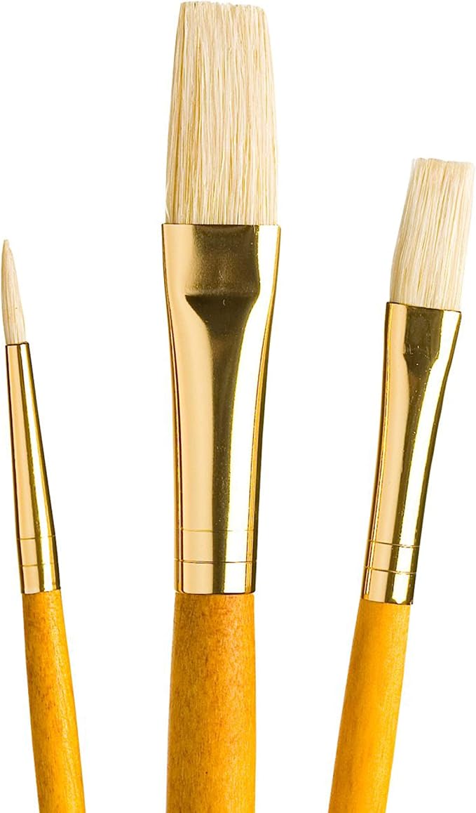 Princeton RealValue Brush Set, Natural, Yellow Handle, 3 Piece, 1 Count