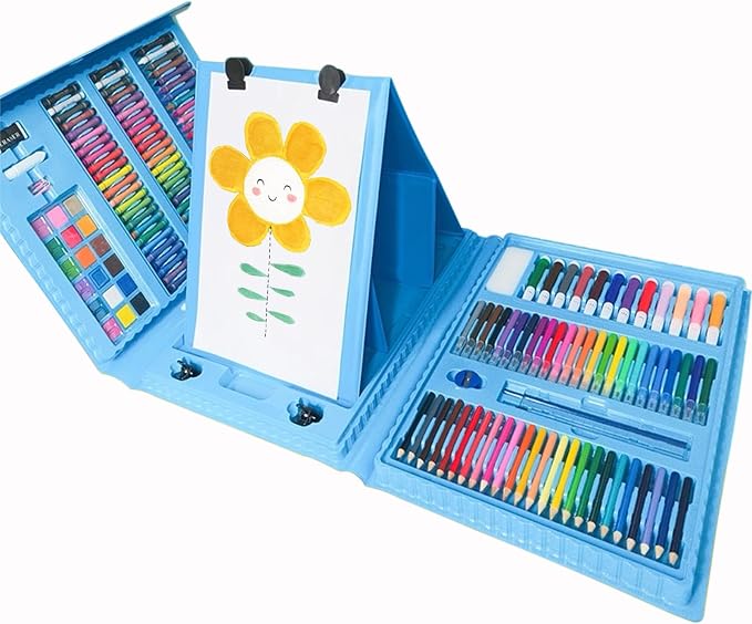 DLUCKY 208 PCS Art Supplies Drawing Art Kit Adults for Kids Art Set,Blue
