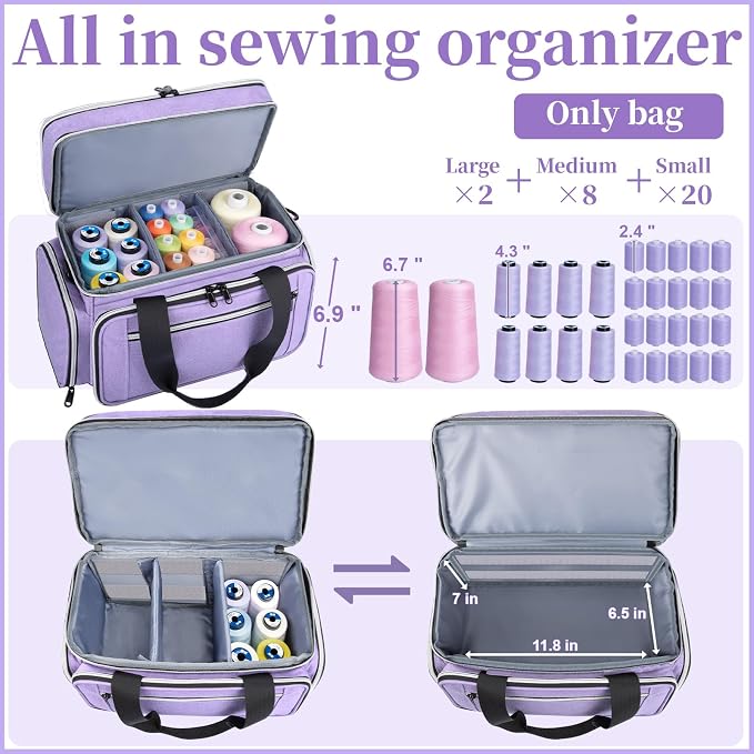 Anitor Sewing Supplies Organizer, Double Layer Sewing Storage Organizer