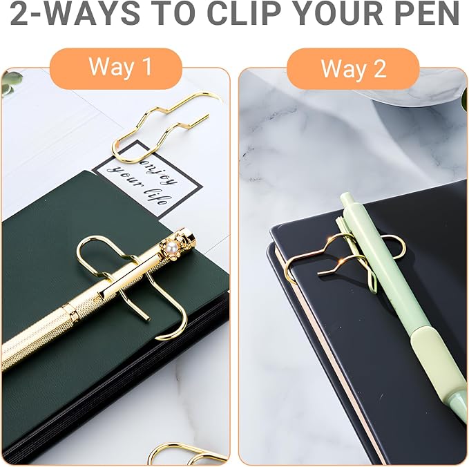 Paper Clip Pen Holder, Fits Notebooks, Journals & Planners, 6 Pack