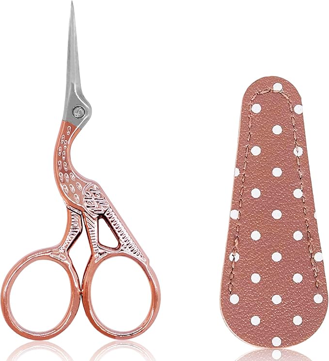 BIHRTC 3.6 Inch Embroidery Scissors Small Precision Embroidery Scissors | Stainless Steel Crafting Shears for Needlework Threading Sewing Handcraft Crochet Artwork DIY Tools