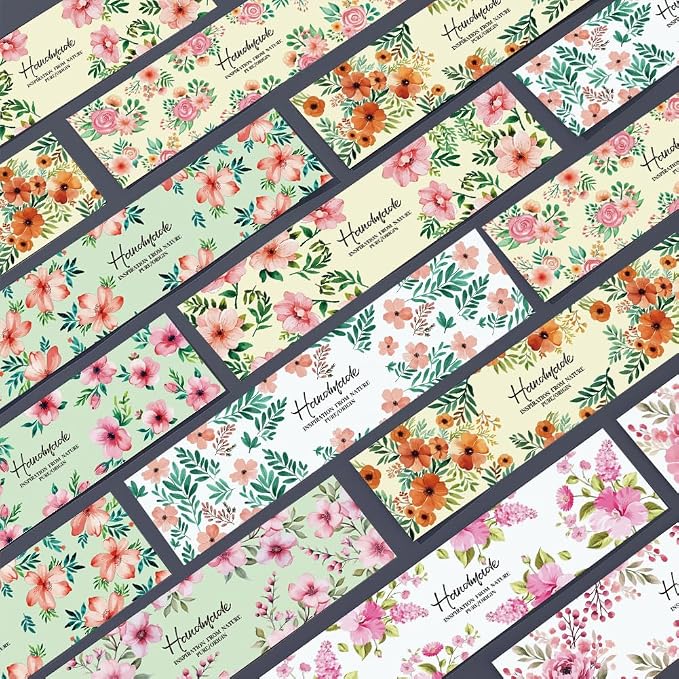 PH PandaHall 90pcs Watercolor Leaves Soap Wrappers, 9 Styles Plant Branch Soap Labels Soap Packaging Paper Crafts Wrapper Soap Sleeves for Homemade Soap Lotion Bars Bath Gift Wrapping, 8.3x1.97inch
