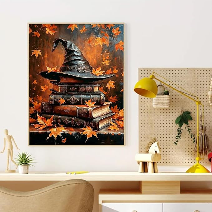 YarnWhimsy Halloween Paint by Numbers Kit for Adults 16x20 inch