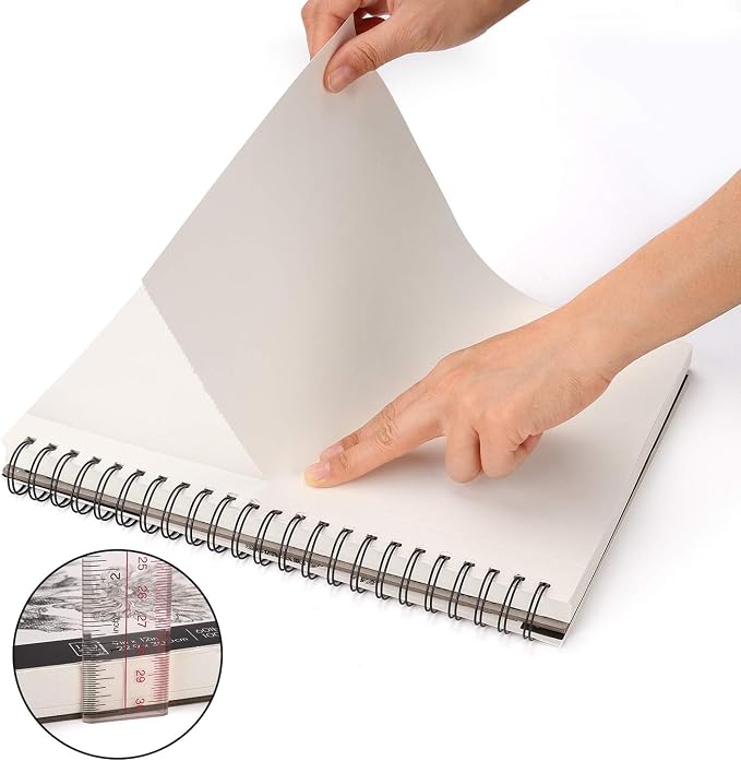 AGPTEK Sketch Book, Art Sketch Book 9''X12, 2 Packs | ( 68lb/100g), Spiral Bound with Easy-to-Remove Pages, Great for Artists, Writers & Illustrators
