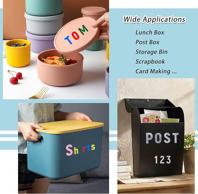 PRSTINCOL 3456 Pcs 36 Sheets Colorful Alphabet Stickers Pad, 9 Colors Self Adhesive Letter Number Stickers Vinyl Waterproof Decals for Mailbox Gift Decoration Door Classroom Decor DIY Crafts