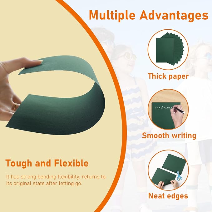 Guakicae 100 Sheets Dark Green Cardstock 8.5 x 11 Scrapbooking Paper 75lb