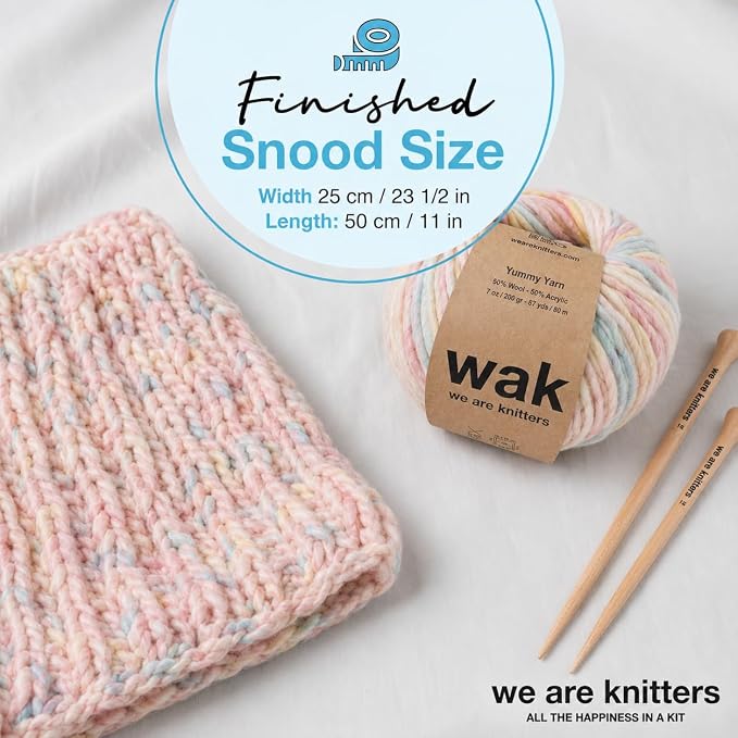 We Are Knitters Himba Snood Kit | Beginner Crochet Gift Kit | Easy Flat Knit Snood for Winter | Relaxing DIY Handmade Gift Set