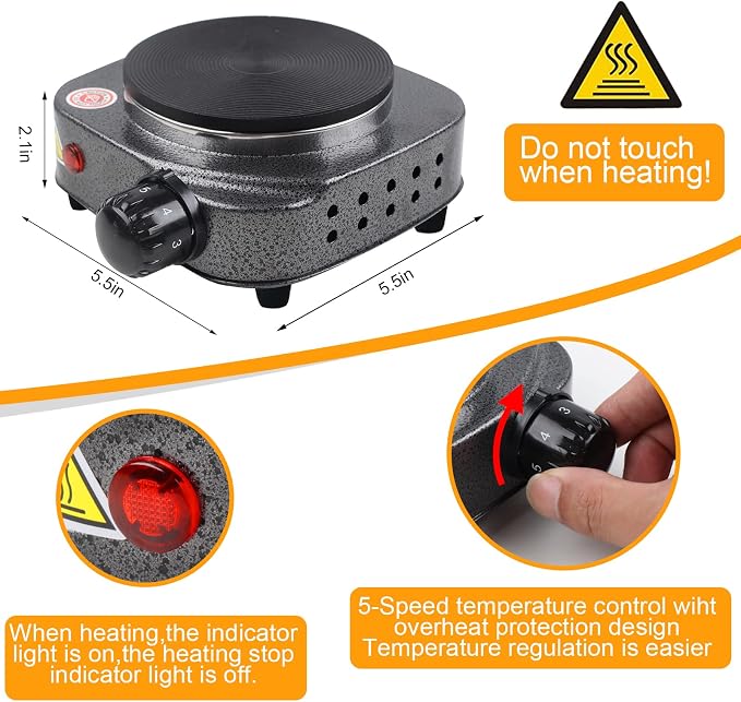 BBAXI Candle Making Kit with Hot Plate for Melting Wax with 5lb Soy Wax | Candle Making Kit for Home Decor＆Gift ,Wax Melting Pot and Hot Plate for Candle Making,Soy Wax Kit for Beginners