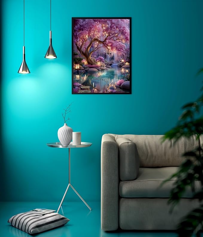 Glowing Forest Painting by Numbers Kit for Adults Beginner,15.7X19.7in | Paint by Numbers Easy,Adult Paint by Number Kits on Canvas,Acrylic Oil Number Painting for Home Wall Decor