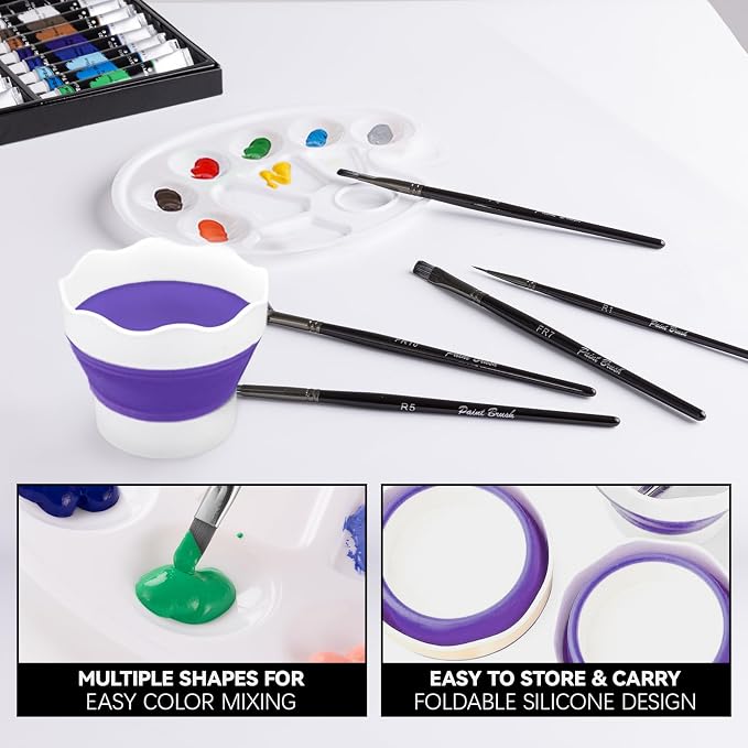 koseibal Kids Acrylic Paint Set with Canvas, Art Supplies Kits for Adults