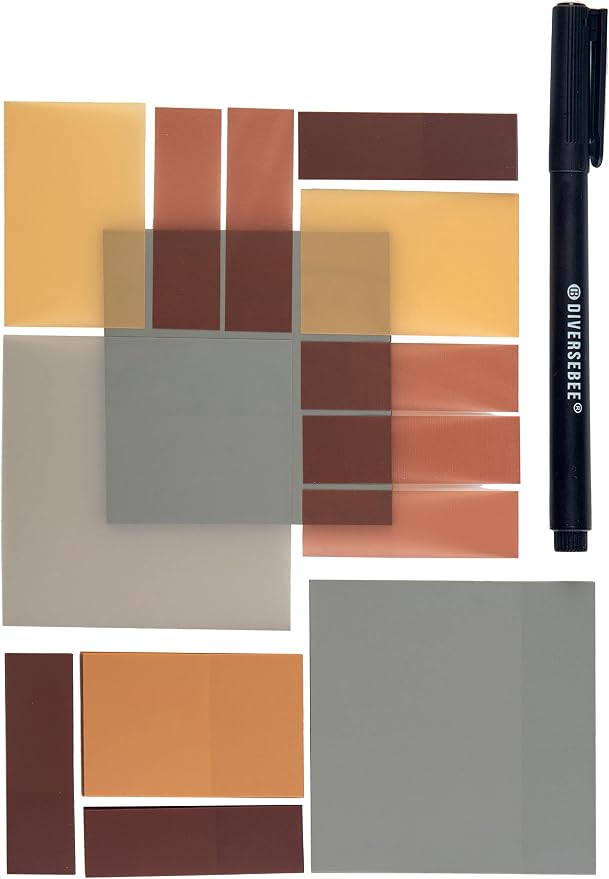 DiverseBee Transparent Sticky Notes Set with Quick Dry Pen (Dune)