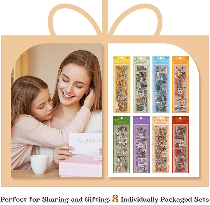555pcs Vintage Floral Stickers for Journaling & Scrapbooking
