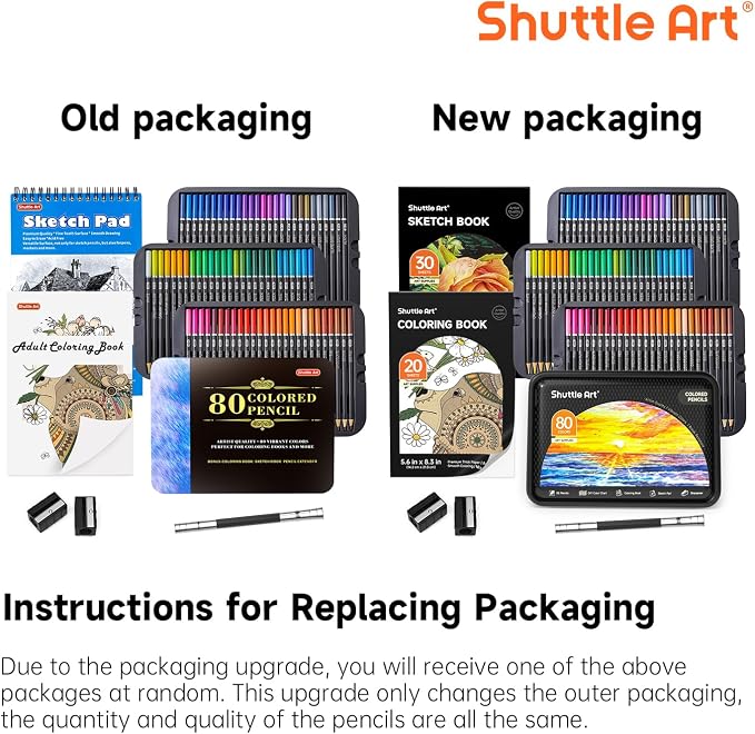 Shuttle Art 80 Colored Pencils for Adults, Soft Core Color Pencil, Drawing Supplies for Adults Kids Artists Beginners Drawing Coloring Sketching
